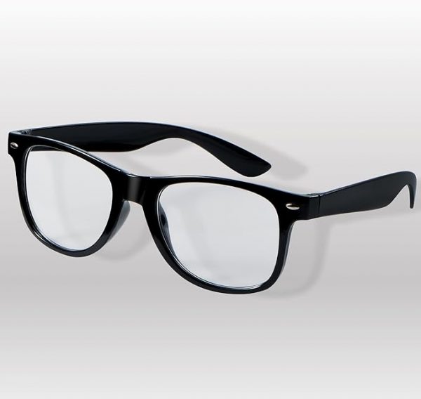Spooktacular Creations Nerd Costume Glasses - Black Fake Glasses with Clear Lenses for Men, Women, Adults - Halloween Accessories