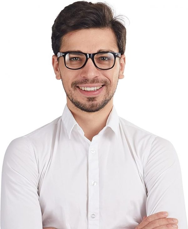Spooktacular Creations Nerd Costume Glasses - Black Fake Glasses with Clear Lenses for Men, Women, Adults - Halloween Accessories - Image 3