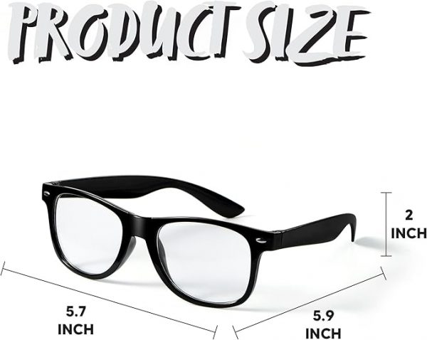 Spooktacular Creations Nerd Costume Glasses - Black Fake Glasses with Clear Lenses for Men, Women, Adults - Halloween Accessories - Image 5
