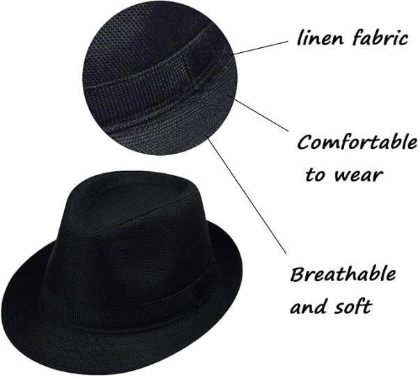 1920s Men Fedora Hat Cap for Men,Manhattan Hat for 1920s Mens Gatsby Costume Accessories - Image 3