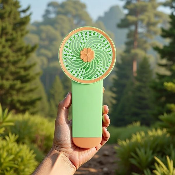 Mini Portable Handheld Fan (Battery Not included) Lightweight Personal Desktop Small Pocket Hand Fans for Outdoor Travel Camping Hiking Vacation Beach Indoor Office as Women Man Summer Gift - Image 2